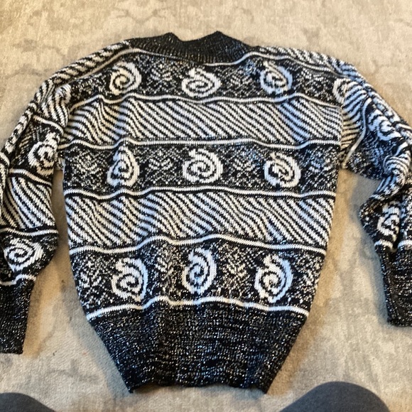 Cristina’s black and white with silver pattern sweater - Picture 3 of 3